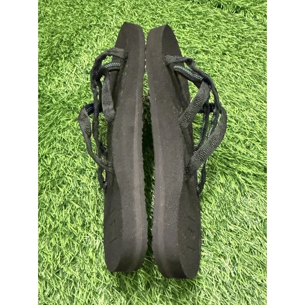 Teva Women's Olowahu Flip Flop Cris-Cross Mush Sandal Black NWOT Women's 9